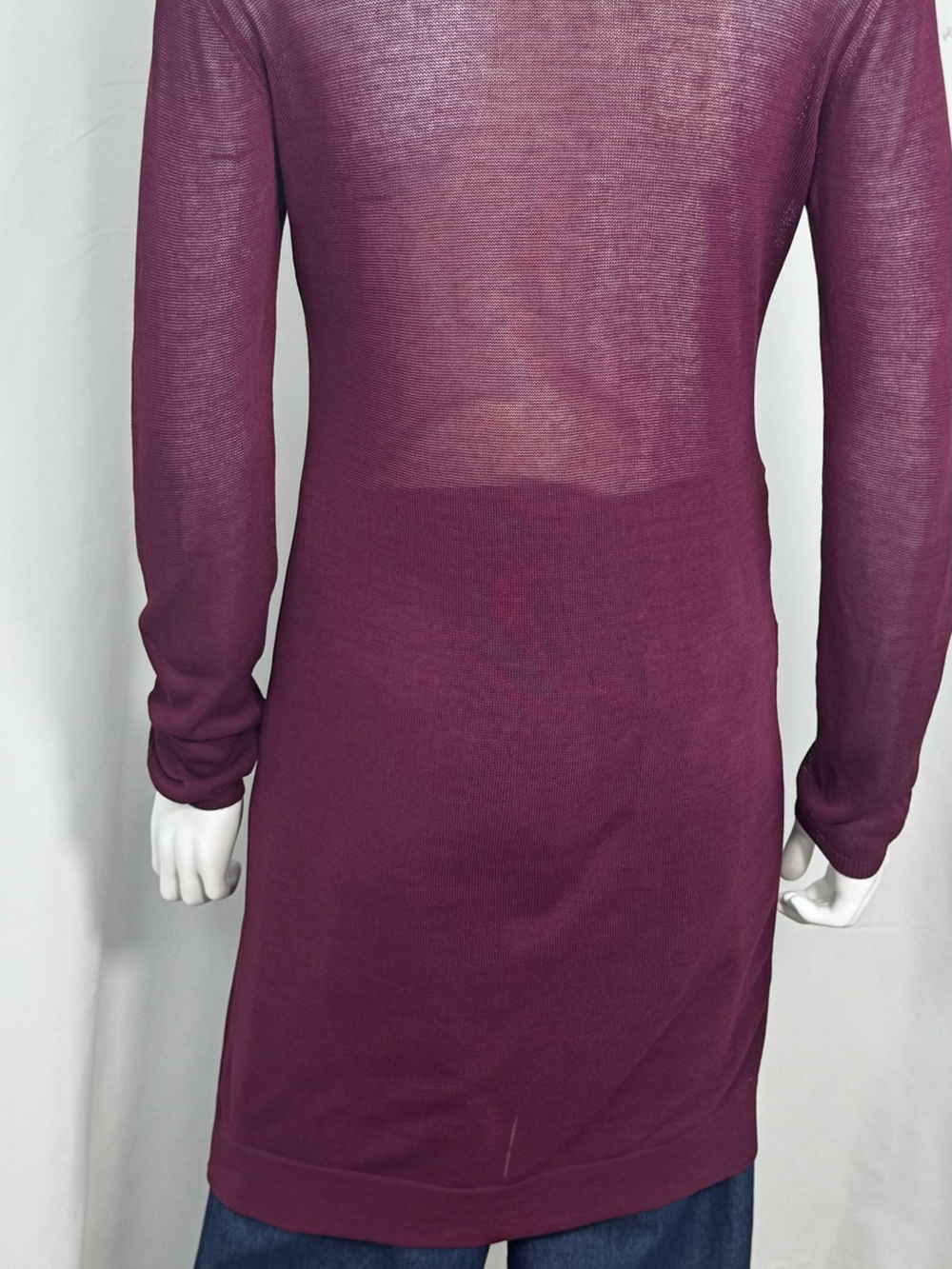 Patrizia Pepe Cotton Duster Cardigan Burgundy Maroon Longline Button Front OS - Picture 10 of 12